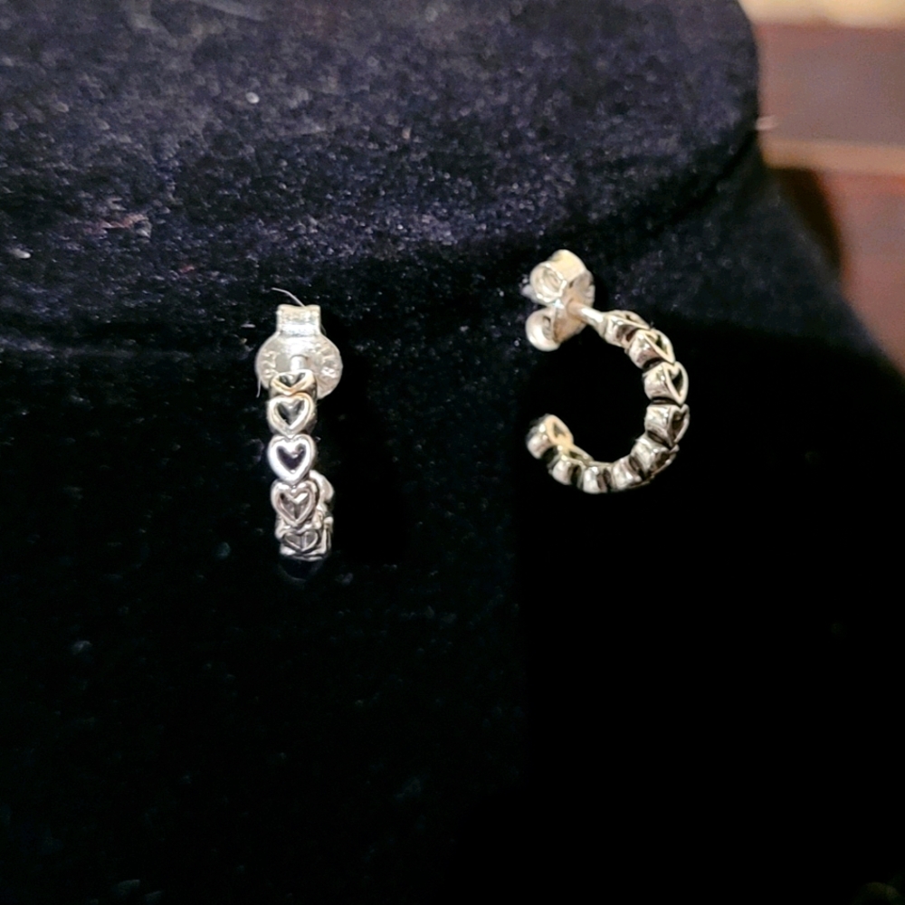 Heart hoop earrings .925 sterling silver